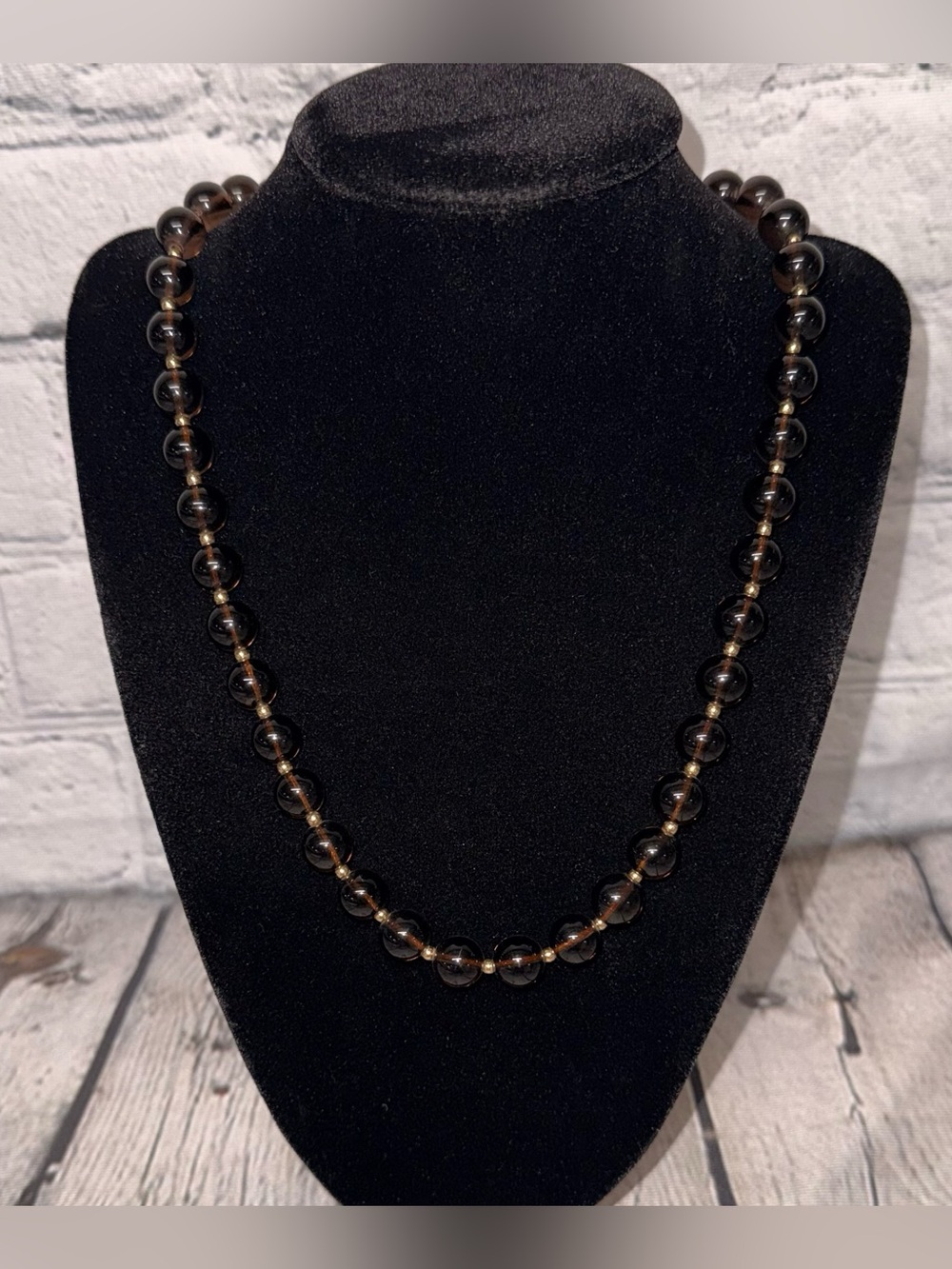 GSJ 14K Smokey Topaz Necklace